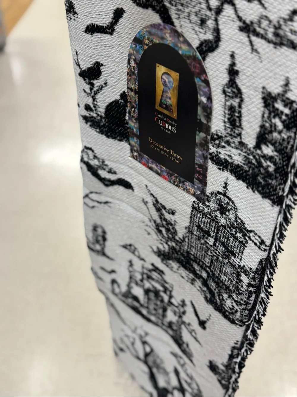 Cynthia Rowley Black and White Decorative Throw Blanket
